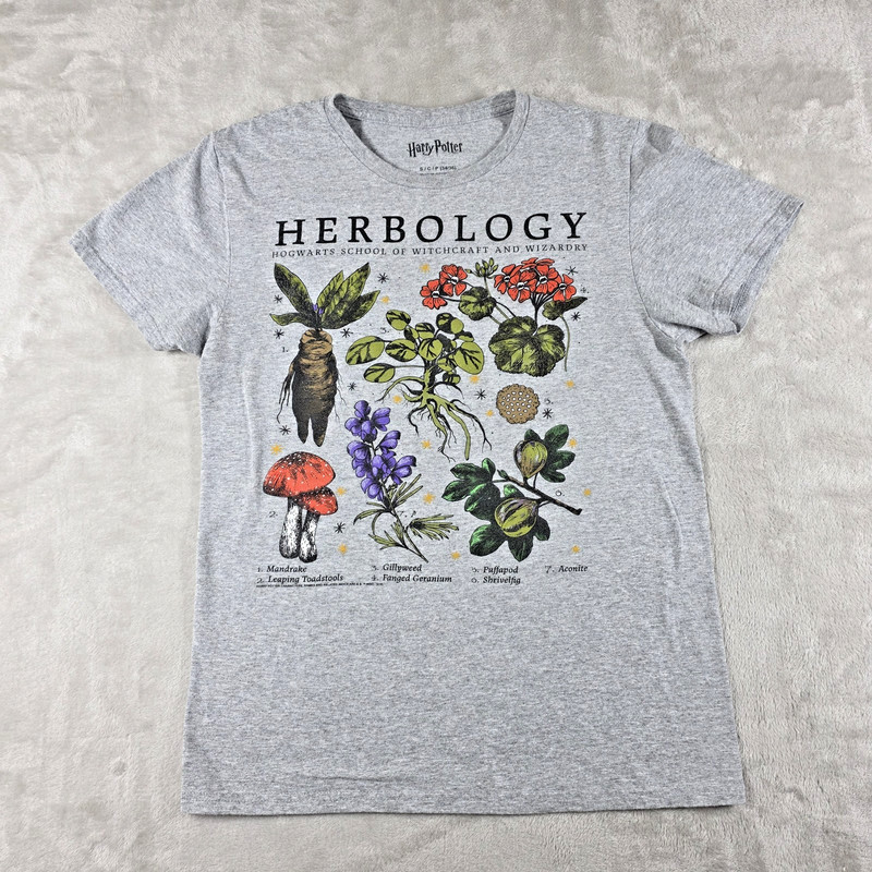 Harry Potter Herbology Shirt Men’s Size Small (34/36) Gray