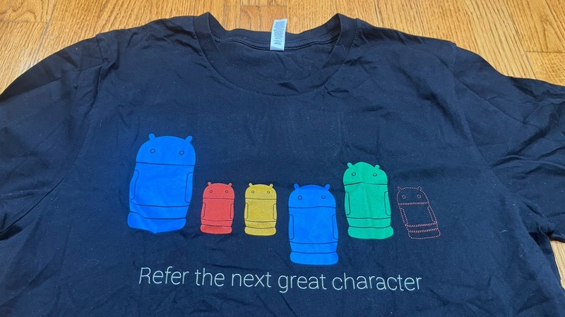 GOOGLE logo T-SHIRT Referrals Employee Only Large Black Android Job Search LG L
