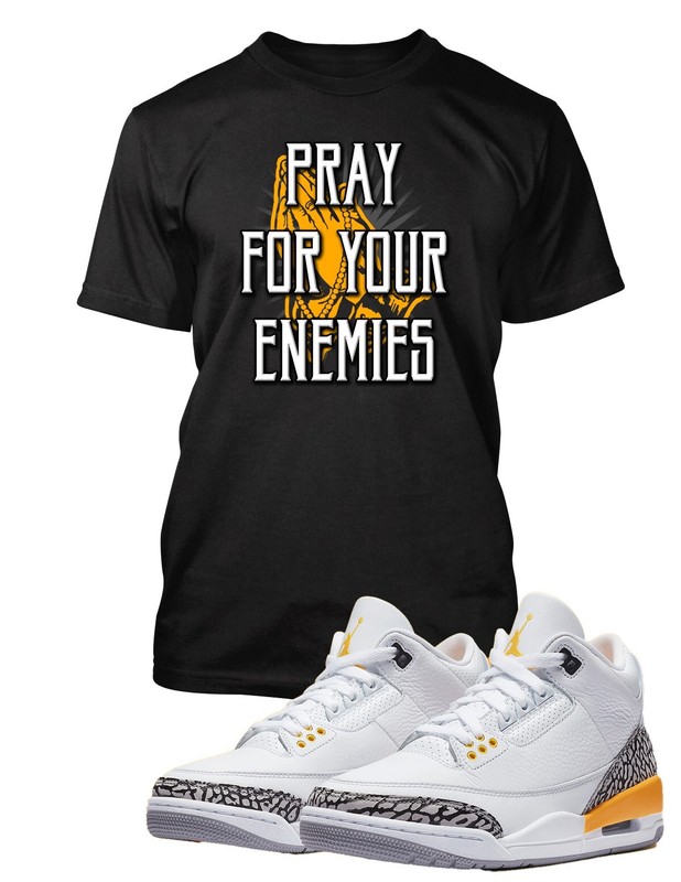 Men 8XL Big Tall Pray for Your Enemies Sneaker Tee Shirt Greystone J3 Sneaker