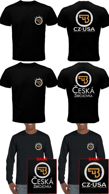 NEW CZ USA Ceska Zbrojovka Firearms Guns Logo Black T Shirt