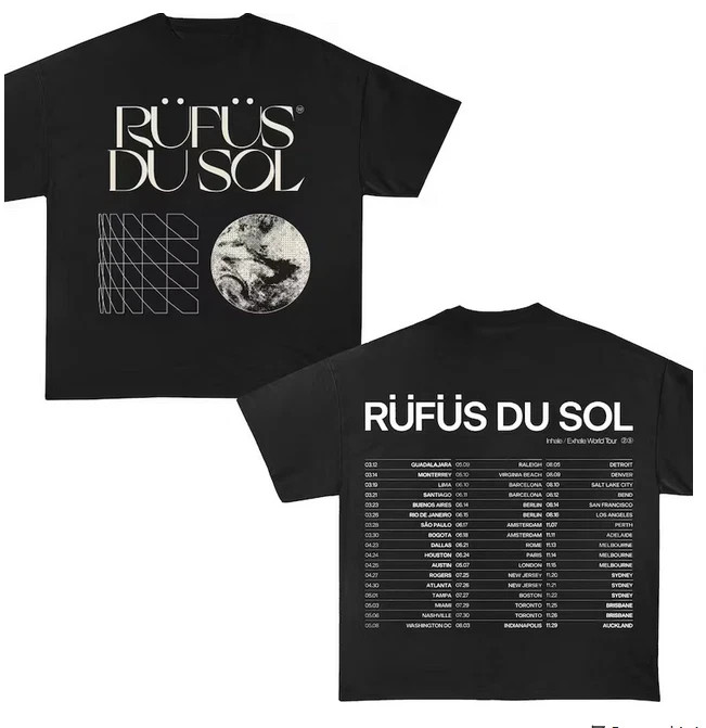Rufus Du Sol 2025 Tour T-shirt, Rufus Du Sol Concert T-shirt L190