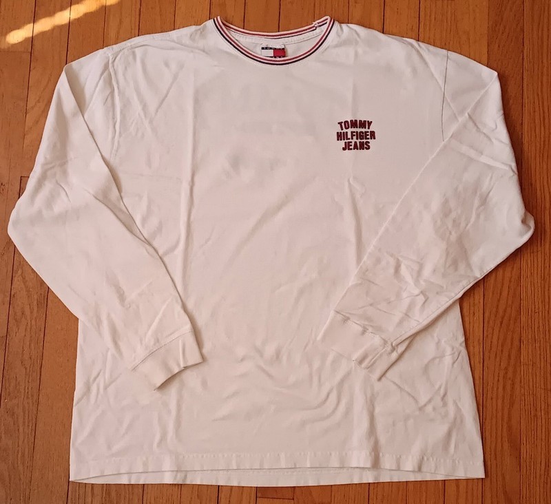 Tommy Hilfiger XL Spell Out Long Sleeve T-Shirt Crew Neck Front/Back US Y2K