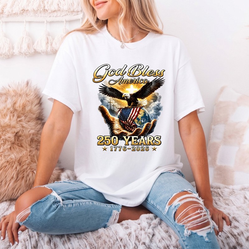 God Bless America 250th Anniversary of America's Freedom 1776-2026 Shirt gallery