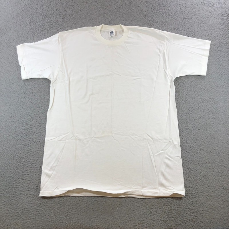 vtg stafford shirt mens XXL white blank tee single stitch