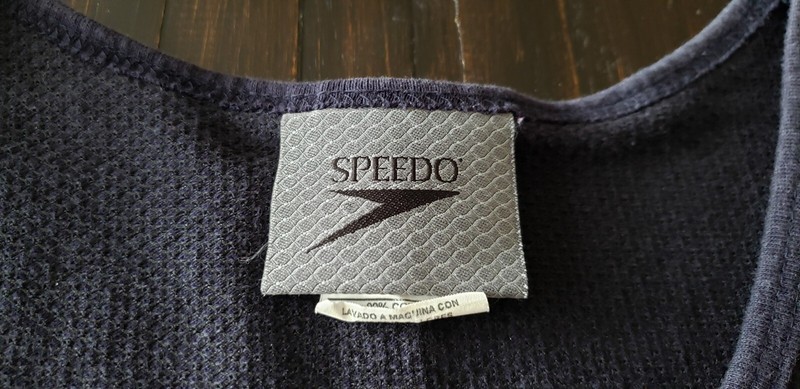 Speedo Made in Mexico Ribbed Black Tank Top Sz XL EUC 90% Cotton 10% Polyester gallery