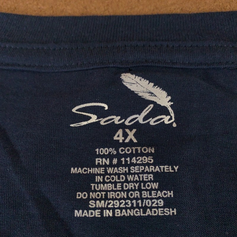 Sada Mens Size 4X Navy Blue Cotton Short Sleeve Crew Neck T-Shirt New gallery