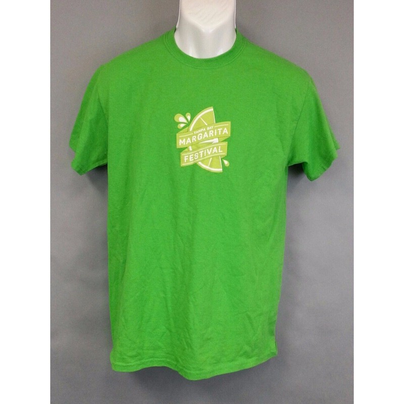 TAMPA BAY Margarita FESTIVAL Lime Green T shirt Size M Unisex Ad Advertising