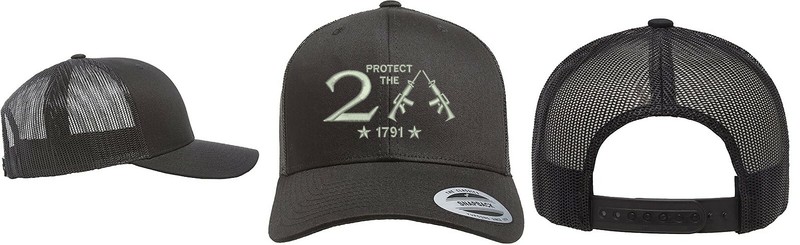 Yupoong Snapback Trucker Embroidered Hat Protect The 2nd Amendment AR15