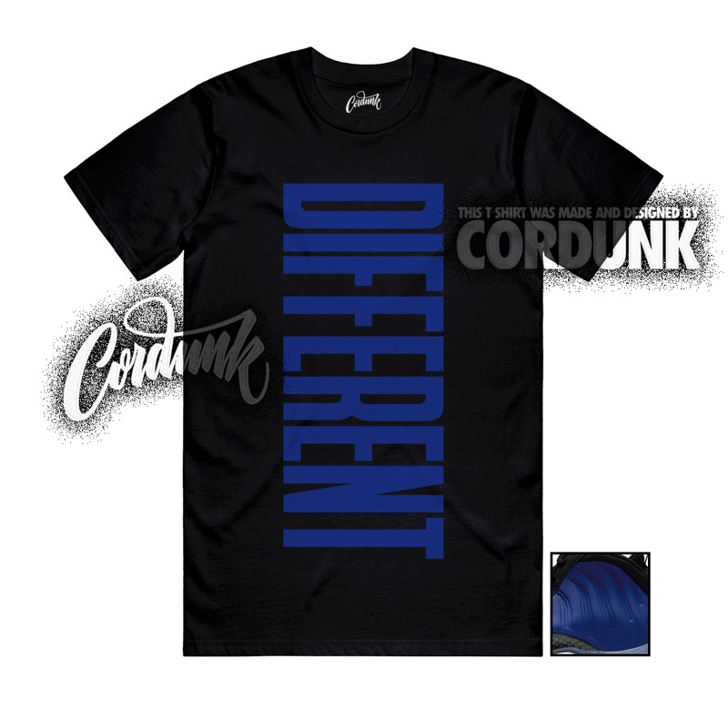 Foamposite One Deep Royal Black Ice Game T Shirt Match DFRNT