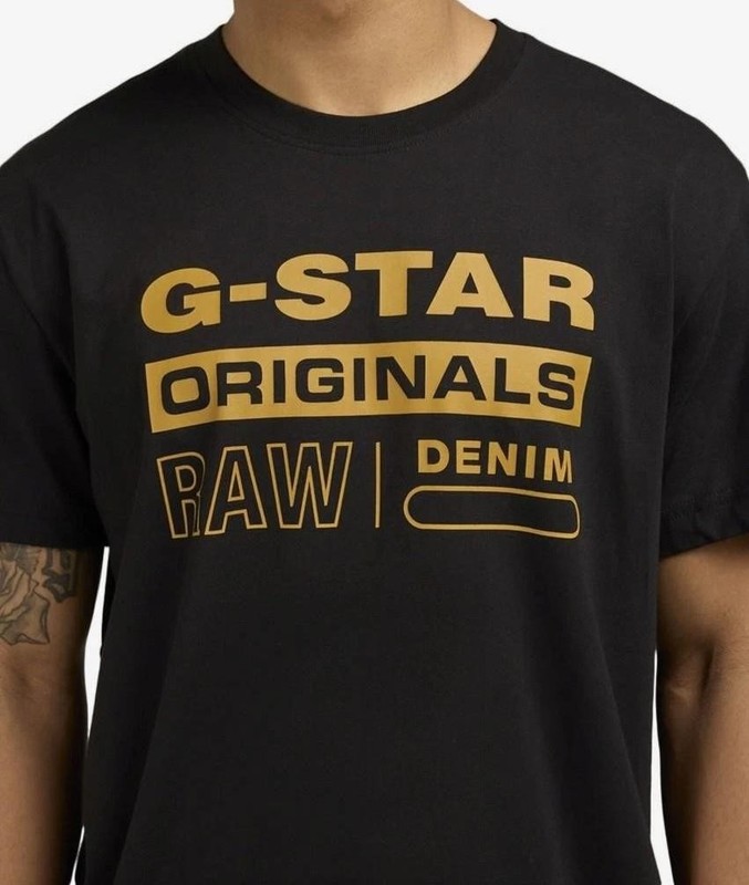 Mens G-STAR ORIGINALS RAW DENIM Graphic Tee BLACK T-Shirt XL 100% Cotton *3C gallery
