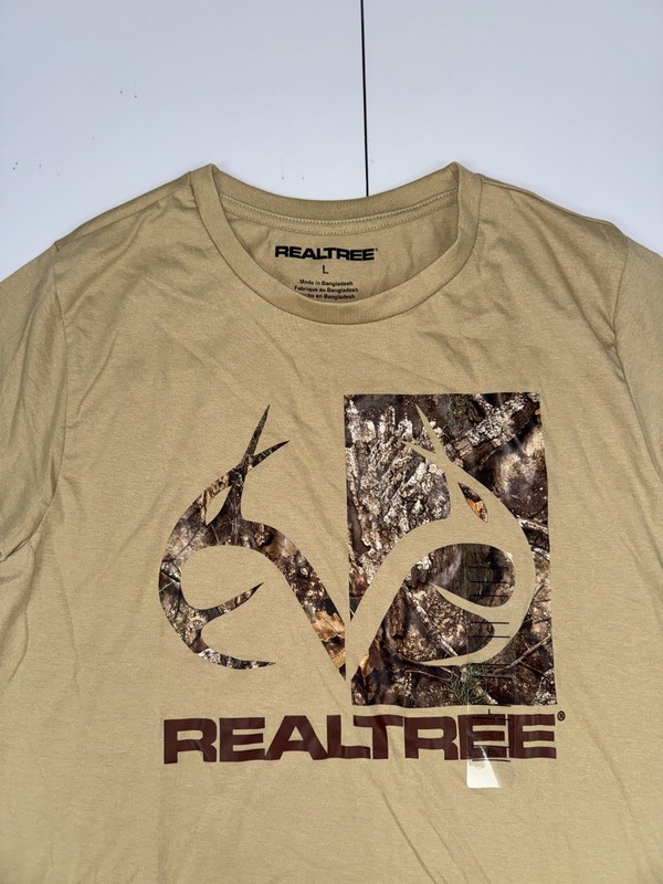 Realtree Shirt Men's Brown Camo Antler Logo Hunting Outdoor Graphic Tee Pick Siz gallery