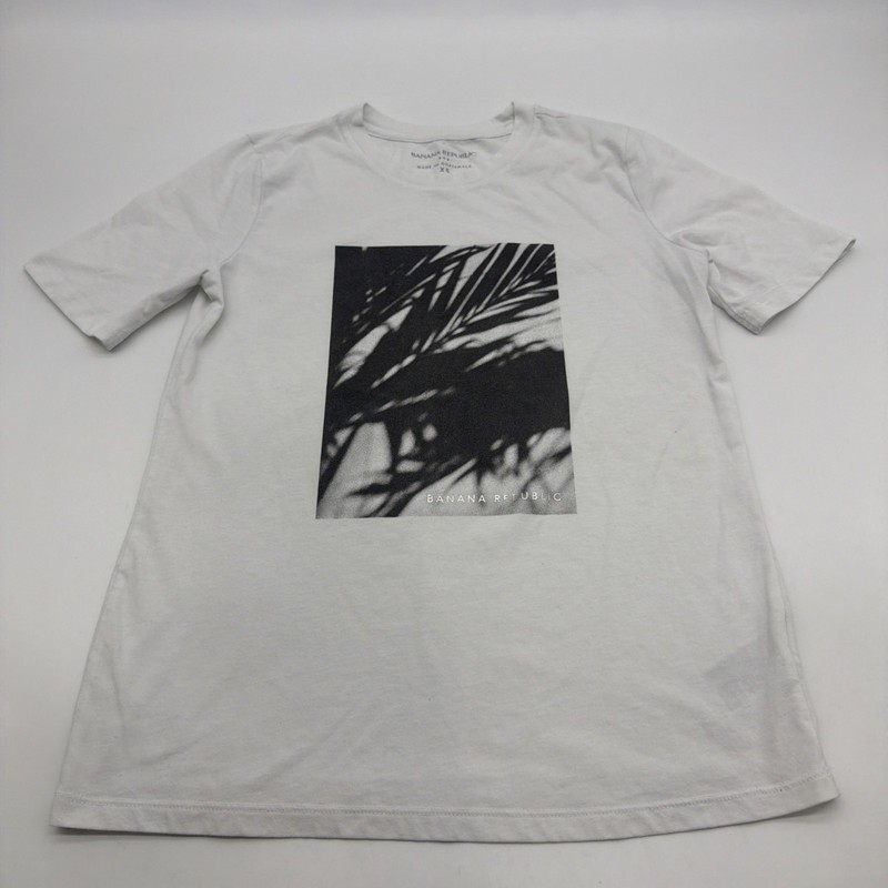 Banana Republic Slim T-shirt Men XS White Graphic Print Logo .#46850