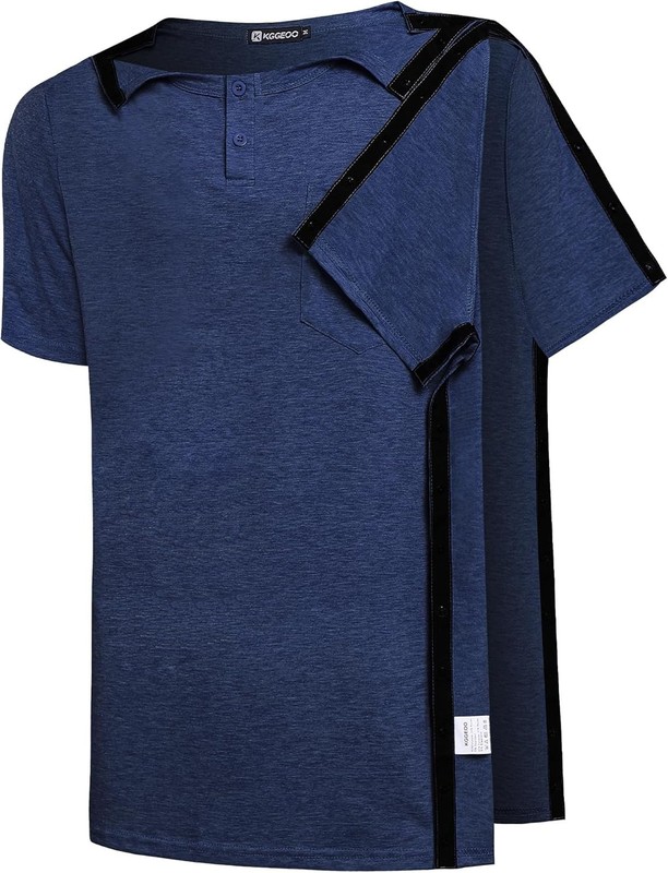 Men’s Post Shoulder Surgery Recovery Shirt Tear Away Short Sleeve Rotator Cuf... gallery