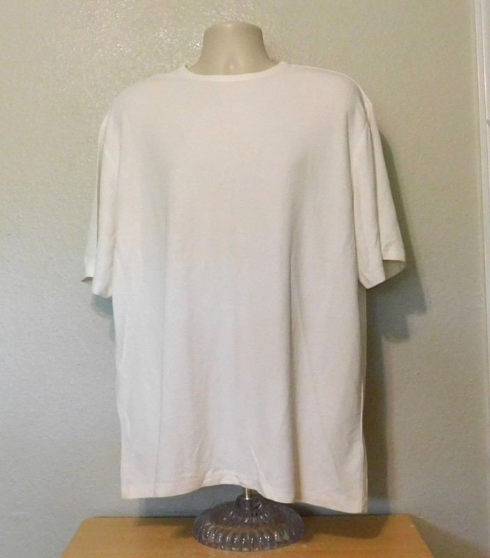 Murano Tee Shirt Mens XL White Short Sleeve Lightweight Micro Waffle Texture