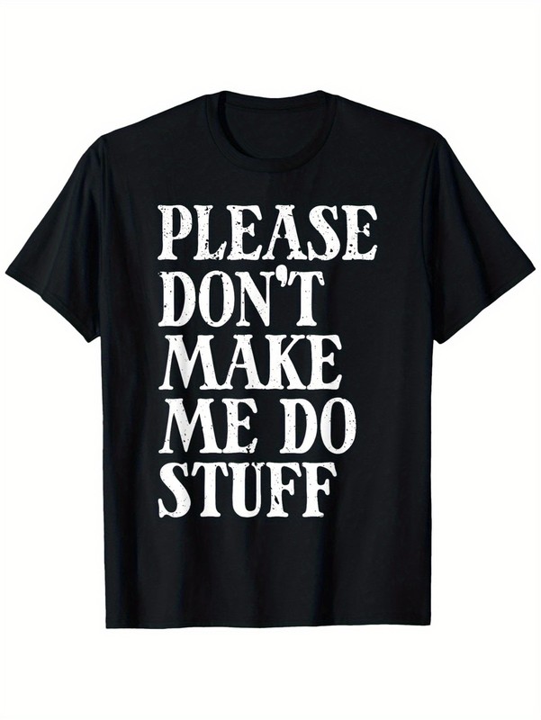 Men’s Plus-size Plus-size T-shirt Pattern Round Neck Black Machine Washable Fu