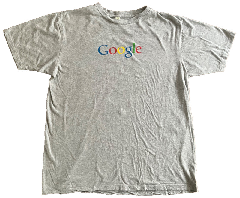 Vintage Google Search Logo T-Shirt Large Gray Organic Cotton econscious Promo