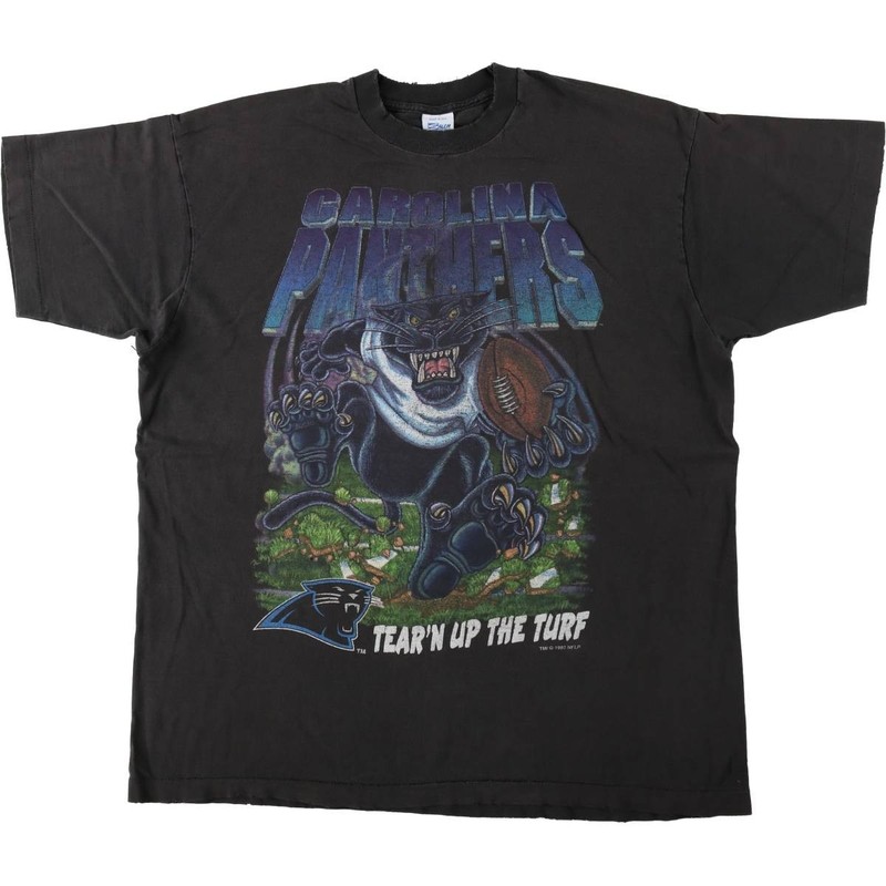 Used 90’S SALEM NFL Carolina Panthers sports print T-shirt Made in USA Men’s…