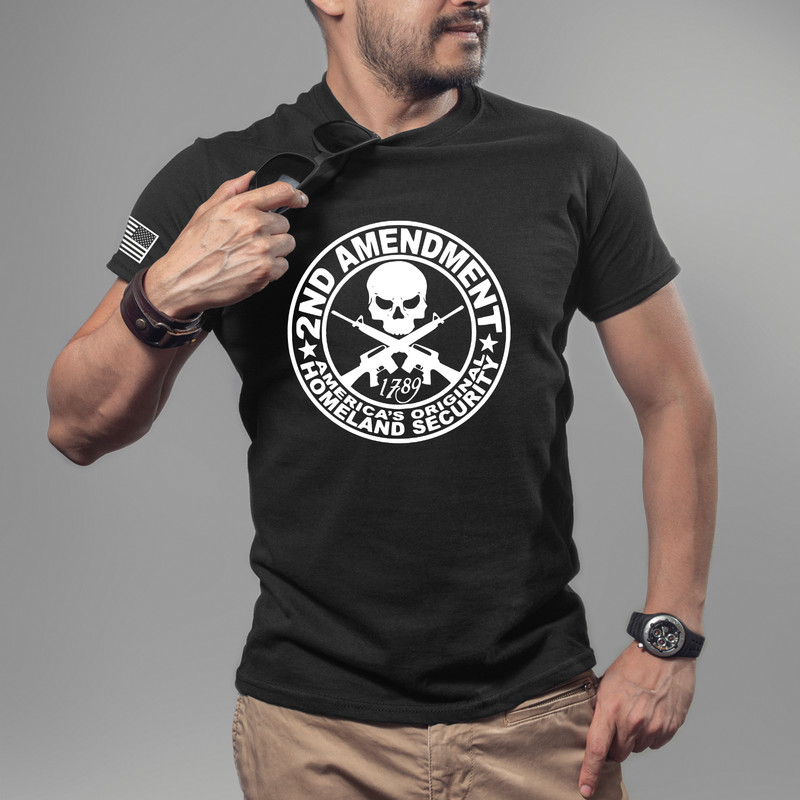 2nd Amendment Skull Shirt - American Warrior Soldier Military Patriotic 1776 USA gallery