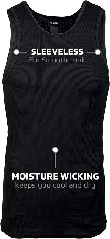 3 Gildan Men’s A-Shirt Tanks, Multipack, Style G1104 BLACK SMALL (3 Shirts)