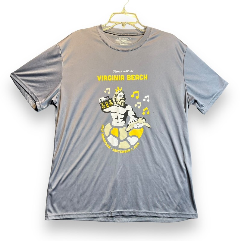 Ironman Premium Training Tee Mens L Virginia Beach 2019 Rock’n’Roll Gray