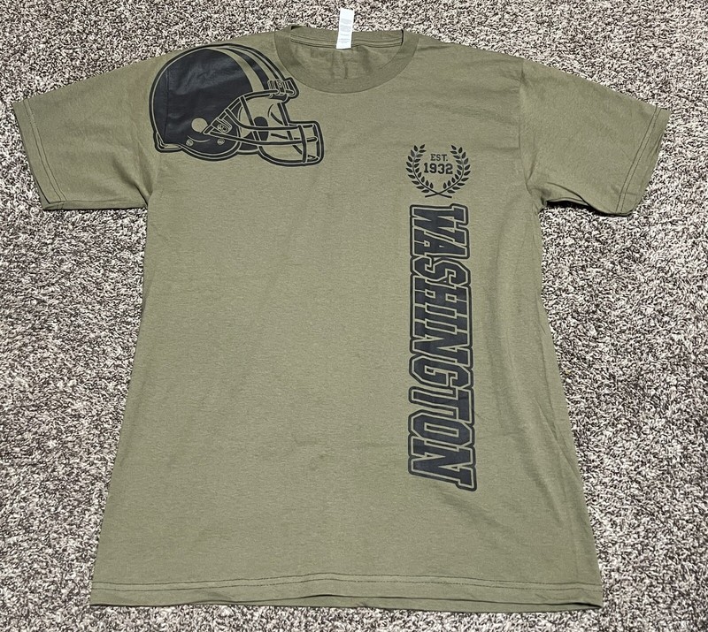 Suna Men’s Washington Football #1 T-Shirt Army Green NWOT Medium Cotton