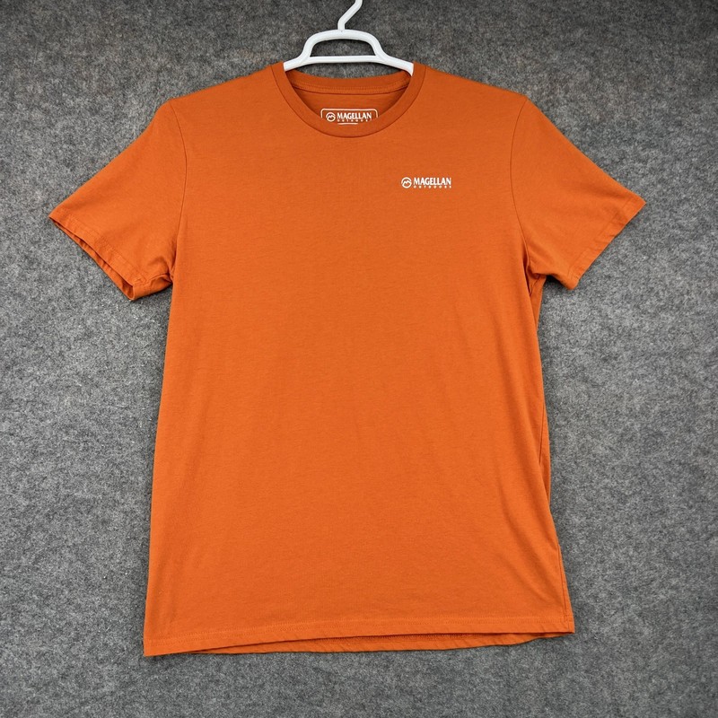 Magellan Outdoors Shirt Mens Large Orange Hunting Short Sleeve Crew Neck