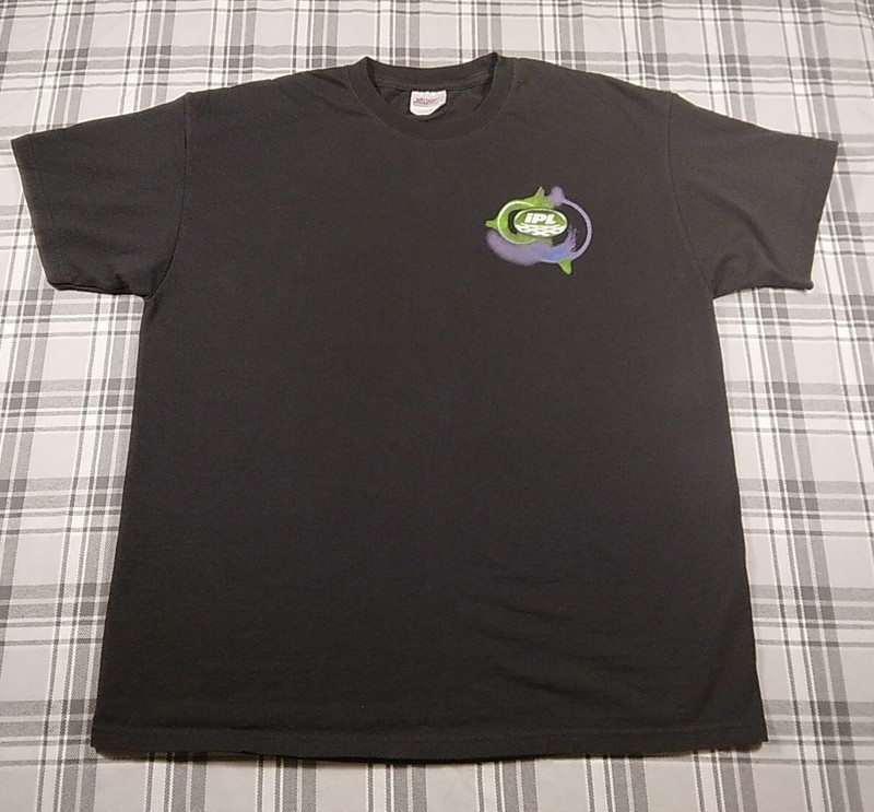 Hanes Heavyweight Mens Short Sleeve T-Shirt Black International Pipelining Sz XL