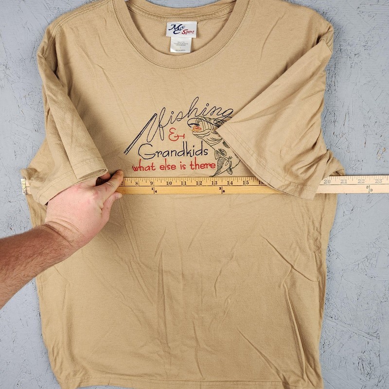 Vintage Grandpa Fishing Grandkids Shirt Mens Large Embroidered Bass Funny Joke gallery