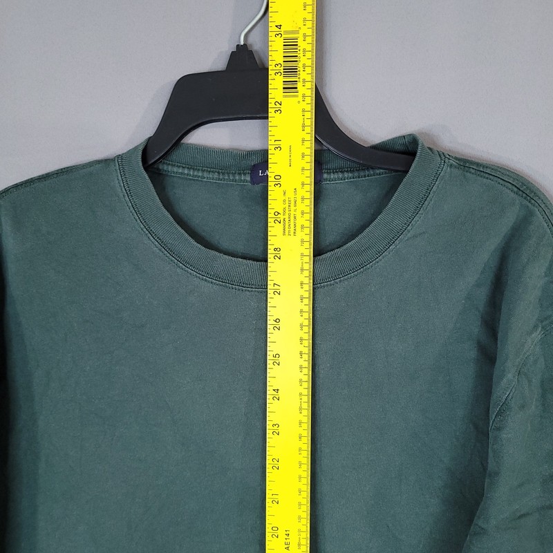 Lands' End Men's T-Shirt Green XL/T Cotton Crew Neck Machine Washable gallery