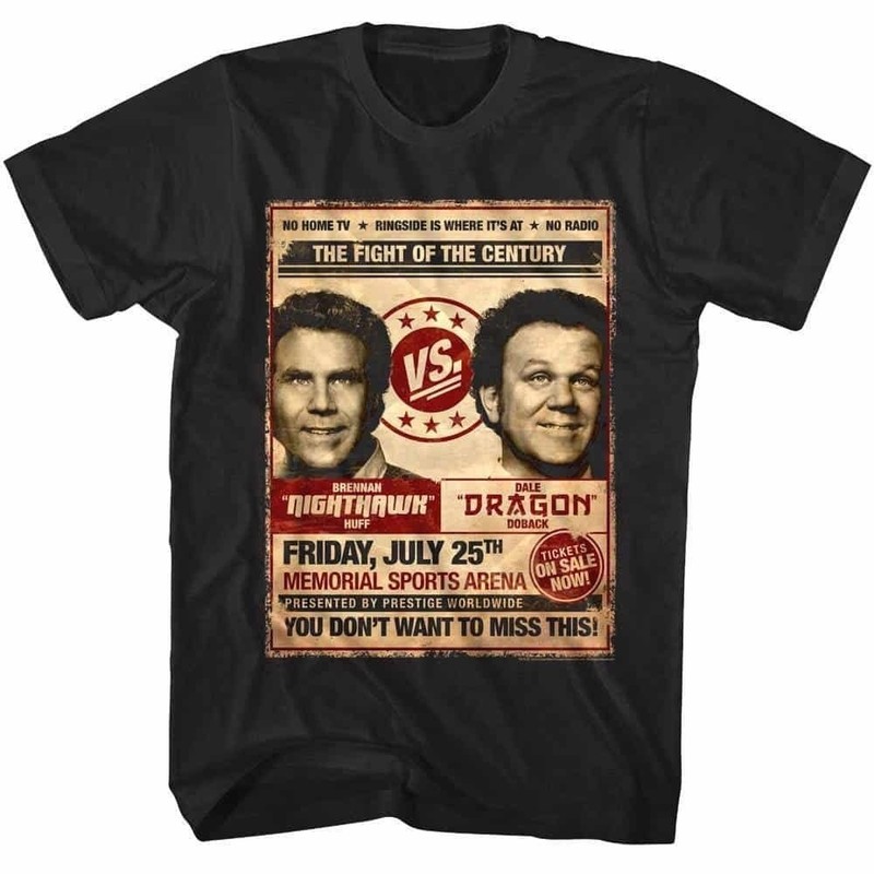 STEP BROTHERS Adult T Shirt Comedy Movie FIGHT POSTER New Licensed Black Cotton gallery