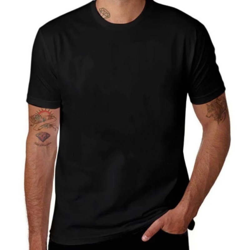 Men’s T-Shirt Short Sleeve Casual Cotton Fabric Solid Color Crew Neck T-Shirt
