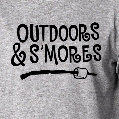OUTDOORS & SMORES camping hiking tent campfire lifestyle relax vacation T-Shirt