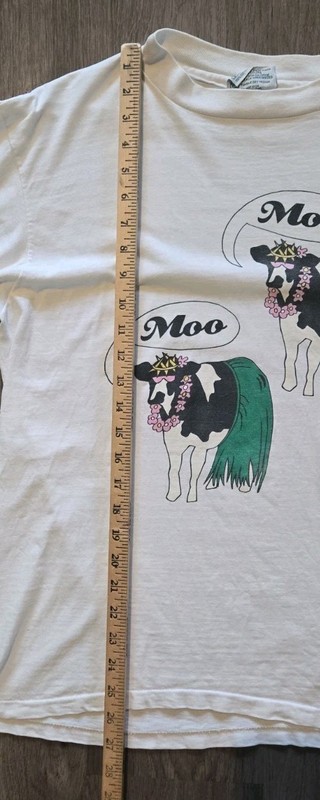 Vintage 90s SGT. LEISURE Hula Cow T-Shirt Size L Hawaiian USA Single Stitch gallery