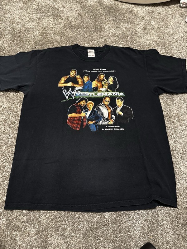 WWF WRESTLEMANIA 2000 T-Shirt, Vintage, XL Stone Cold Mick Foley Triple H