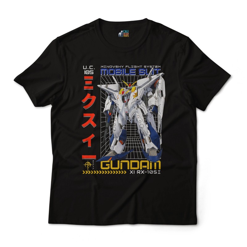 Gundam RX-105E T-Shirt Minovsky Flight System Mecha Anime Graphic Tee