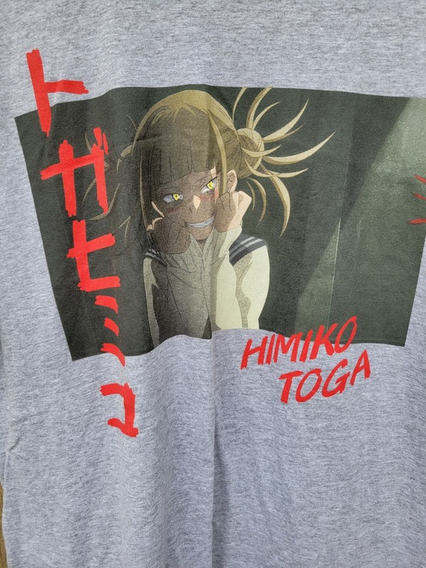 My Hero Academia Himiko Toga T-Shirt Gray Anime Horikoshi Shirt Tee Large gallery