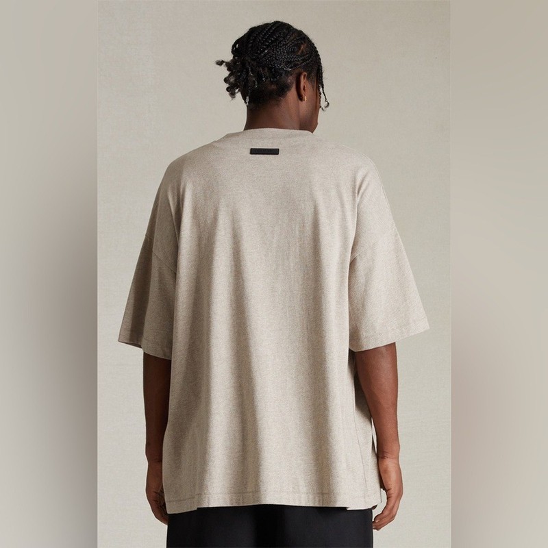 Fear of God Essentials Shirt Mens XS Heather Sand Tan Crewneck Tee FOG Boxy FW23 gallery