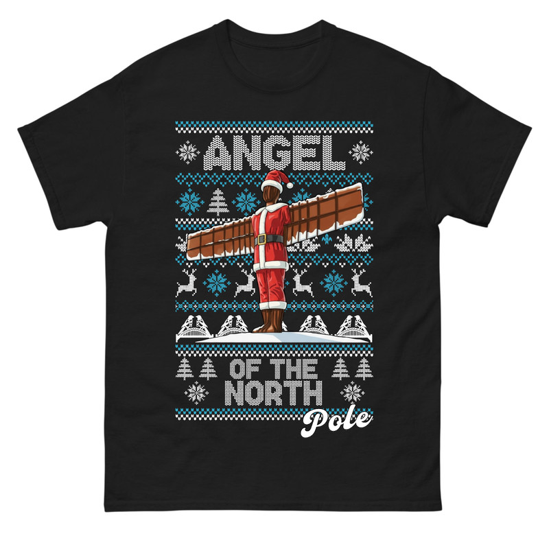 Angel of the North Christmas T Shirt,Festive Newcastle Xmas Tee,North East Shirt