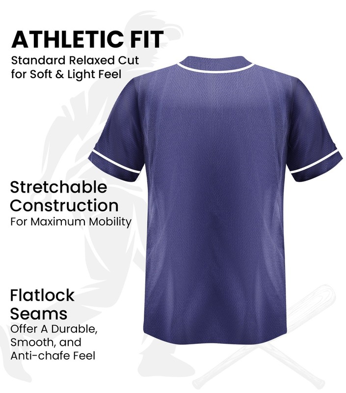 Exxact Sports Blank Baseball Jersey Men, Full Button Down Plain Baseball Jersey gallery