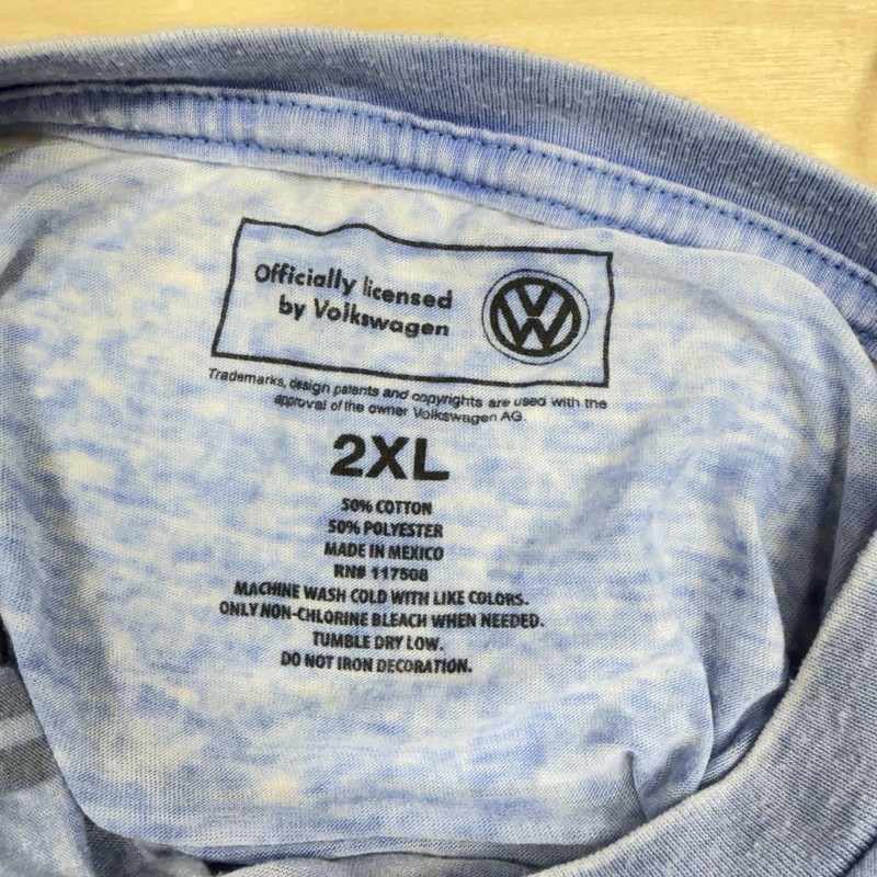 VW Volkswagen Fahrvergnügen Men T-Shirt XL Blue Lightweight Shear-1990s gallery