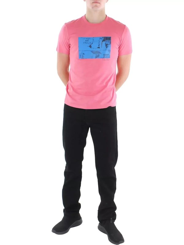 Calvin Klein Men's Relaxed Fit Monogram Logo T-Shirt Color Rapture Rose Size S