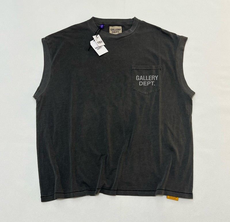 Gallery Dept Augi Sleeveless Tee Vintage Black Mens Medium Pocket NWT