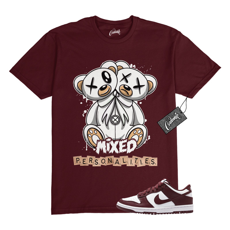 Dunk Team Red White Low Maroon Burgundy T Shirt Match MIXED