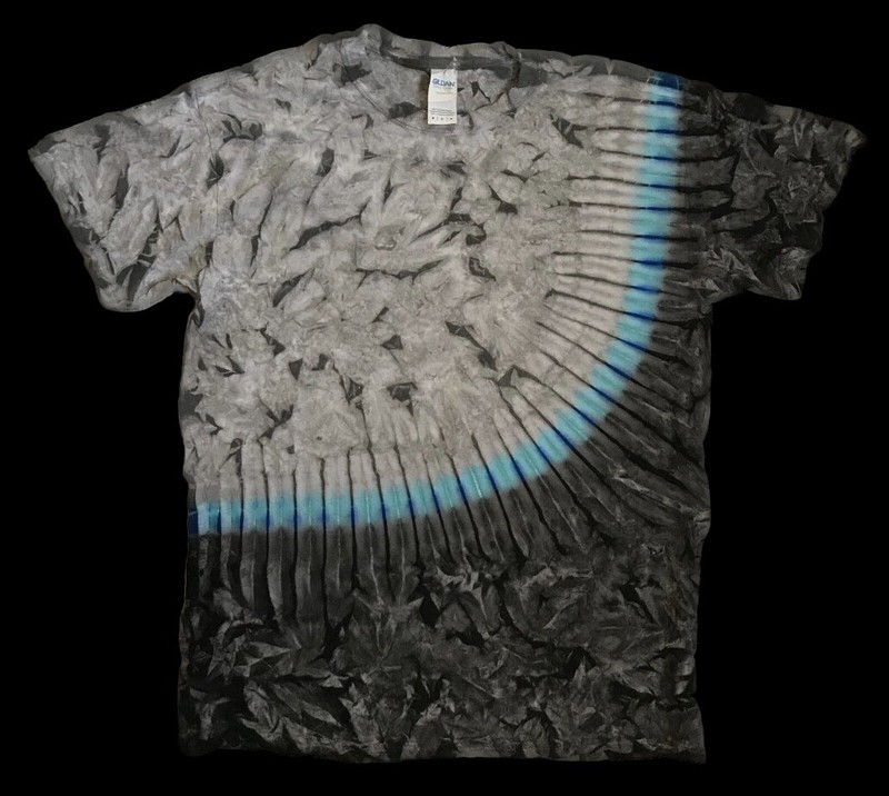 *New* 3XL & 4XL Handmade Tie Dye, Carbon Blue Sash, Crew or V-Neck