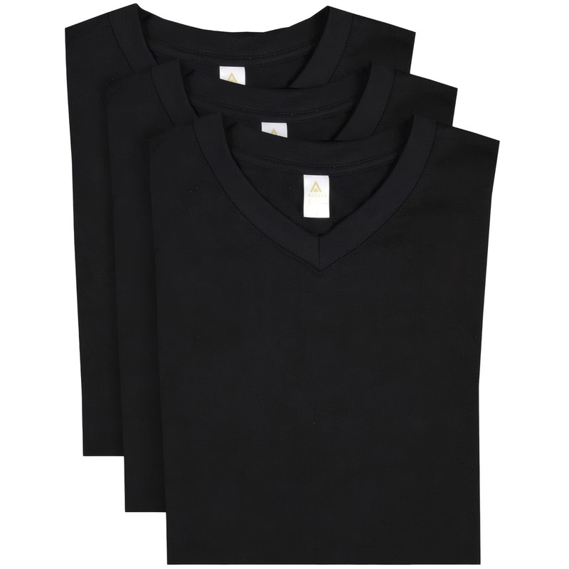 Access Men’s Heavyweight Short Sleeve Cotton V-Neck T-Shirt (Pack of 3)