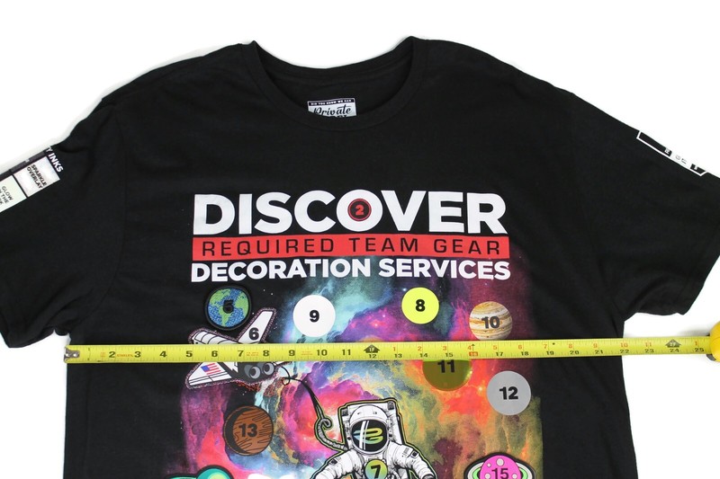 Private Label Space Shuttle Raised Emblems Short Sleeve Black T-Shirt Men's Sz L gallery