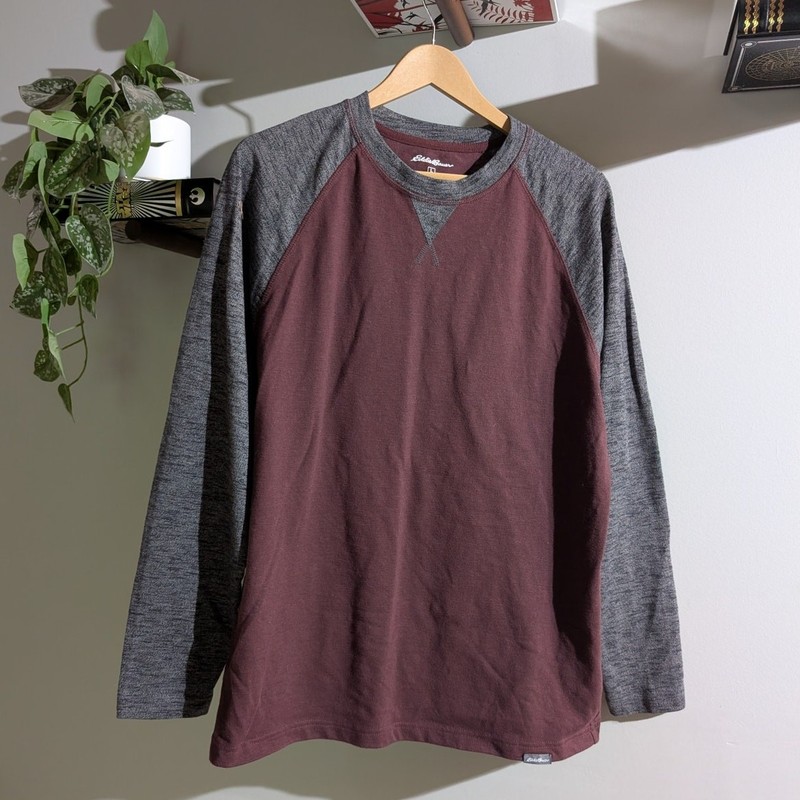 Eddie Bauer | Two Tone Raglan Long Sleeve Shirt | Size L