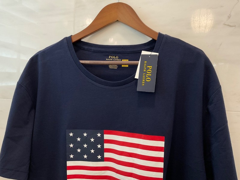 Polo Ralph Lauren Navy AMERICAN FLAG Graphic Classic Fit Short Sleeve T Shirt gallery