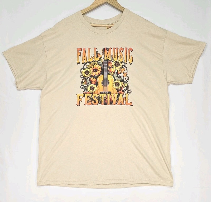 Fall Music Festival Seasonal Flower Shirt Size Extra Large Thanksgiving Gift