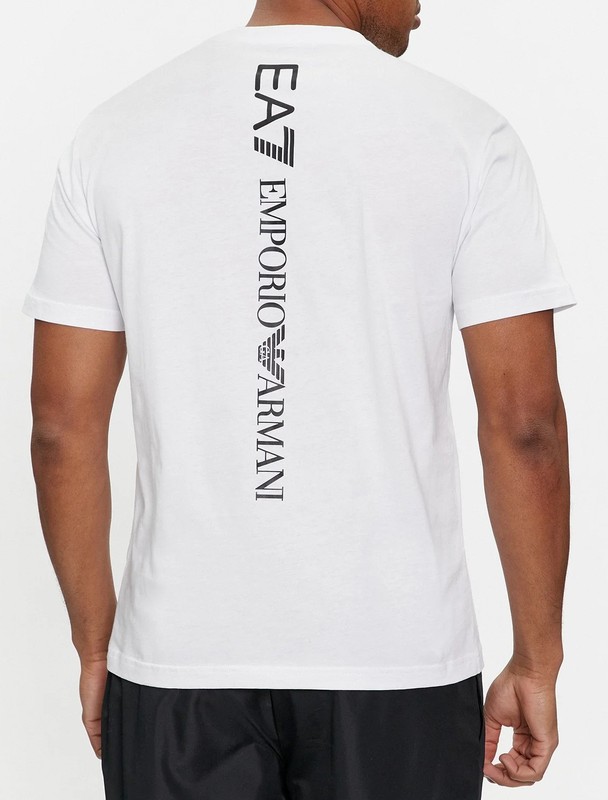 Emporio Armani White Men’s Cotton EA T-Shirt stripe prnit Size M*L*XL*2XL,3XL